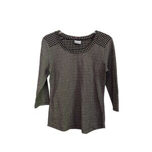 Columbia Checker print and grey knit style‎ top